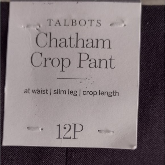 Talbots Chatham Pants NEW Black Crop Side Zip Stretch Sz 12P Office Casual - Picture 7 of 12